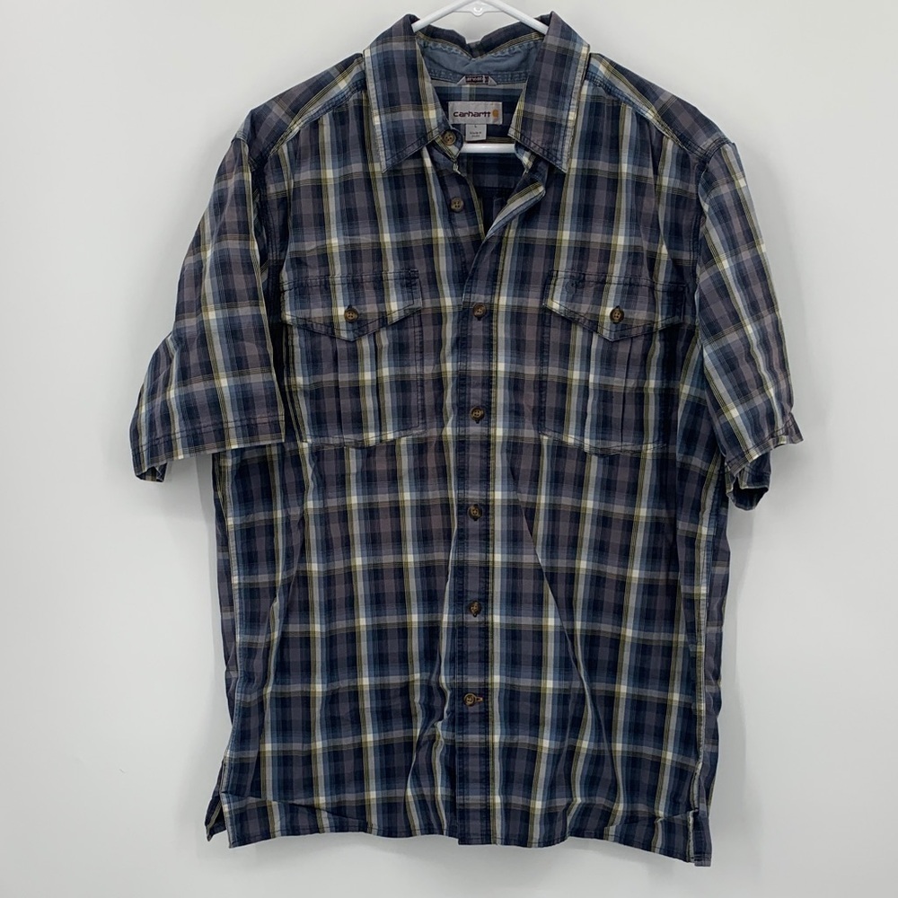 Carhartt Short Sleeve Relaxed Fit Button Up Shirt Men’s Size Large